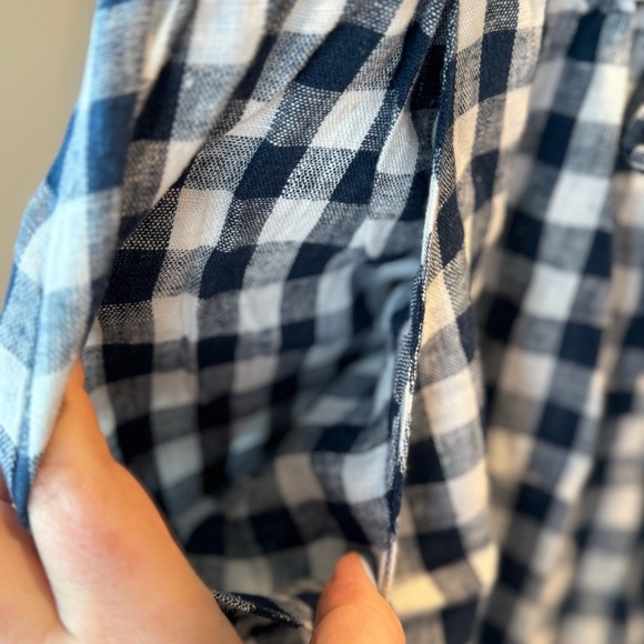 JustFab Blue & White Gingham Mini Skirt with Drawstring Waist & Pockets - XXL - Picture 6 of 7